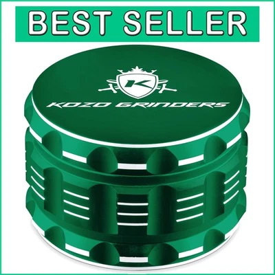 Molino molinillo verde de aluminio duradero con dientes afilados - 3 pulgadas, apto para lavavajillas Foto 1 de 4