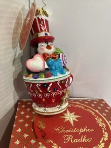 Christopher Radko Ornament Cupful of Cuteness #1020800 Penguin in Cocoa Mug  NIB - Picture 1 of 8