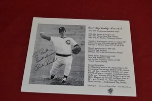 RICH REUSCHEL  AUTOGRAPHED STAT SHEET * DIAMOND  PLAYERS CLUB * 9 BY 11 - Picture 1 of 7