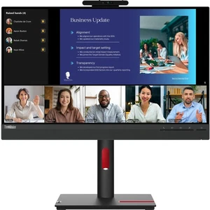 Lenovo ThinkVision T24v-30 23.8" Webcam Full HD LCD Monitor - 16:9 - Raven Black - Picture 1 of 6