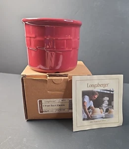 Longaberger 1 pint salt crock Woven Traditions Paprika NIB - Picture 1 of 11