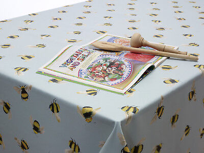 Duck Egg Honey Bees Oilcloth Tablecloth Wipe Clean Vinyl PVC Plastic Table Cover • 1.31£