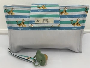 Di-C-Di Nappy Diaper Wallet blue grey green Tiger Tigger Gift Handmade - Picture 1 of 10