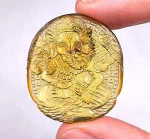 Cristal Ámbar Ganesha - Talla, Regalo, Decoración del Hogar, Cristales Curativos Piedras 52704 - Imagen 1 de 5