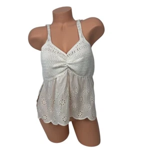 Neu mit Etikett Reserved Häkel Strick Ösen Spitze Top Shirt Größe L Cottagecore Boho Strand - Bild 1 von 11