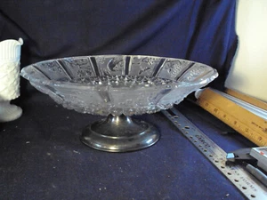 Reed and Barton Baccarat Glass compote naturalist pattern silverplate base - Picture 1 of 10