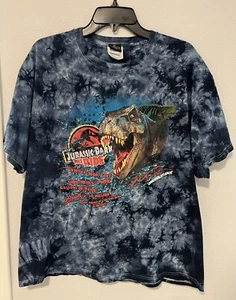 Vintage JURASSIC PARK tee-shirt- The Ride Universal Studios Hollywood tie dye XL - Picture 1 of 7