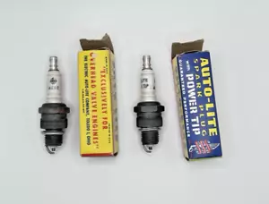2 New Old Stock Vintage Auto-Lite With Power Tip AE82 Spark Plugs Original Box - Picture 1 of 6