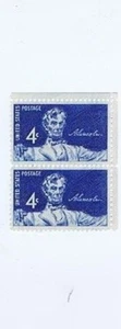 A Lincoln 4 cent stamps 2 stamp block - Picture 1 of 1