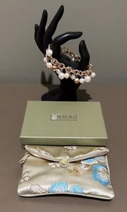 HONORA Collection Bronze Italy Ming Freshwater Pearl Bracelet Multi tone - Picture 1 of 3