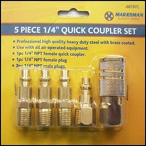 Air Line Connections Male Female Fittings Compressor Hose Ends Quick Coupler 1/4 - Picture 1 of 12