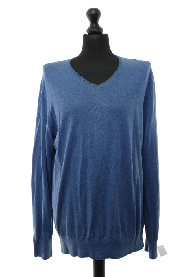 Gutteridge Herren Pullover Pulli XL blau leicht V-Ausschnitt mit Kamelhaar - Bild 1 von 4