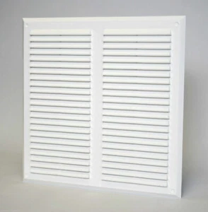 Rejilla de ventilación de aire blanca 350 mm x 350 mm cubierta de ventilación de pared persiana 14" x 14" - Imagen 1 de 5