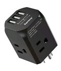 Superdanny Travel Power Plug Wall Outlet Adapter 4 AC Outlet 3 USB Brand New
