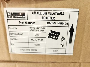 B+N Industries Small Bin/Slatwall Adapter Part Number 1064797 / 1064834-015 - Picture 1 of 2