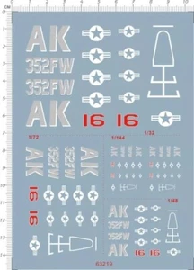 1/32 1/48 1/72 1/144 Scale US F-16 Fighter Model Kit Decal 63219 - Picture 1 of 1