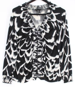ATTENTION Top Women's Size XL Black White Long Sleeve V Neck Pullover - Picture 1 of 3