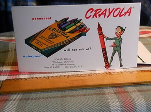 Vintage 1950's CRAYOLA Merchant Blotter 8 PACK box with Leprechaun - Picture 1 of 3