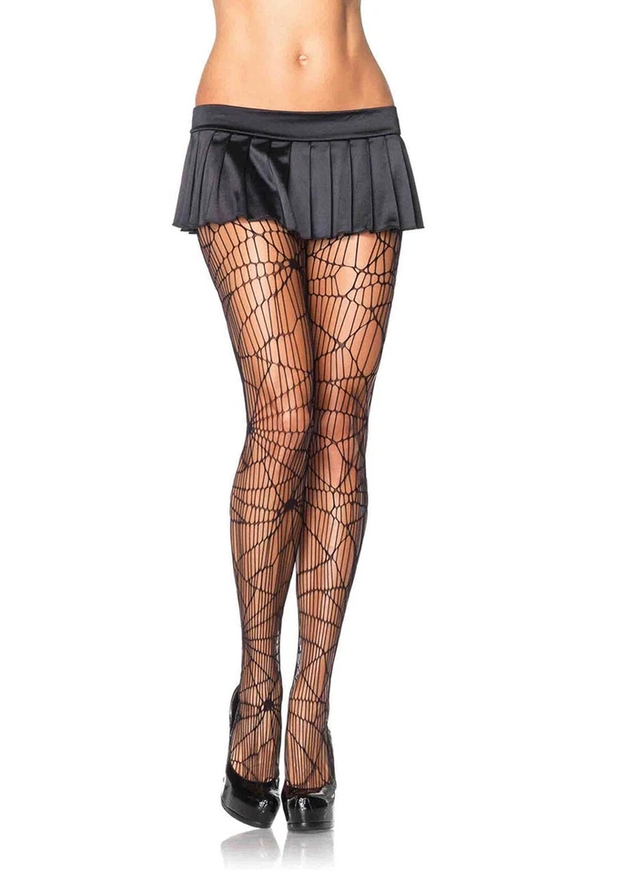 Black Distressed Net Pantyhose Leg Avenue 9934 One Size