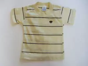 kids polo shirt retro classic traditional 50's T shirt top age 2 yellow navy - Picture 1 of 4