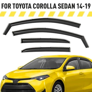 Rain Guards Vent Visors Shade for 2014-2019 Toyota Corolla In-Channel - Picture 1 of 9