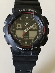 New Without Tags Casio G-Shock GA100-1A2DR Men’s Red And Black Wrist Watch