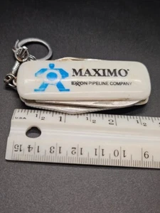 Vintage EXXON Pipeline MAXIMO Taschenmesser, Öffner, Schere Schlüsselanhänger RAR - Bild 1 von 8