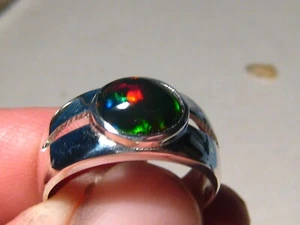 1.2 ct.   Welo Opal  Ring   , sterling silver , Size 9 3/4 ,  NO RESIZE - Picture 1 of 10