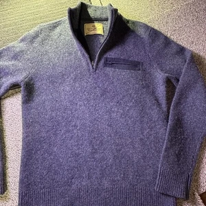Abercrombie & Fitch Sweater Men’s Small Blue Wool Quarter Zip S Sweatshirt - Picture 1 of 3