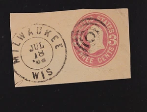US  CUT SQUARE USED SC# U59 MILWAUKEE WI 1866 DATED SOTN SON POSTMARK - Picture 1 of 4