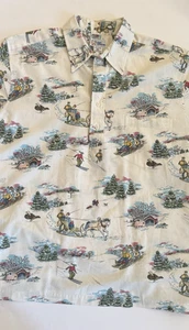 De colección 1991 Reyn Spooner White Snow Mele Kalikimaka XL Popover Navidad Hawaiana - Imagen 1 de 16