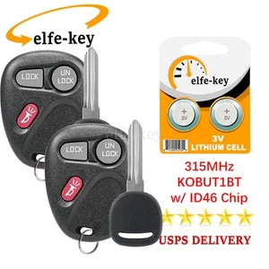 2 For 1999-2001 Chevrolet Silverado GMC Sierra 1500 2500 3500 Car Key Remote Fob - Picture 1 of 9