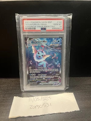 Pokémon PSA 10 Vaporeon Vmax Premium Collection Graded Slab TCG Card. - Image 1 of 2