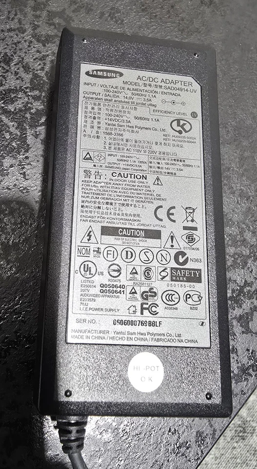 Samsung Monitor Netzteil AP04914-UV BN4400129A SAD04914F-UV 14V 3,5A - Bild 1 von 1