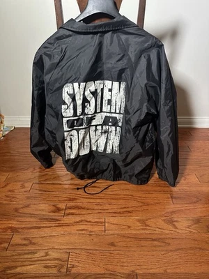 SYSTEM OF A DOWN Vintage Original 1998 Black Nylon Windbreaker Jacket XXL - Image 1 of 4