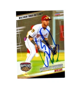 Tarjeta de béisbol firmada con autógrafo de Gregory Barrios 2024 Wisconsin Timber Rattlers b - Imagen 1 de 2
