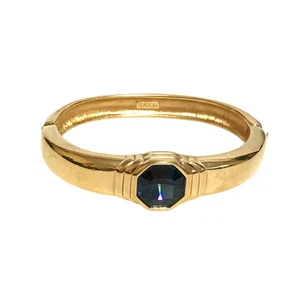 Swarovski Armreif SAL Vintage blau Kristall goldfarben signiert gestempelt - Bild 1 von 6