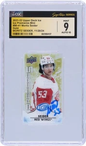 Moritz Seider Red Wings Signed '21-22 Upper Deck MI-41 #/99 CGC 9/10 Rookie Card - Picture 1 of 3