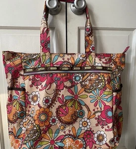 Large “LeSportsac” Tote Bag Flower Power - Picture 1 of 8