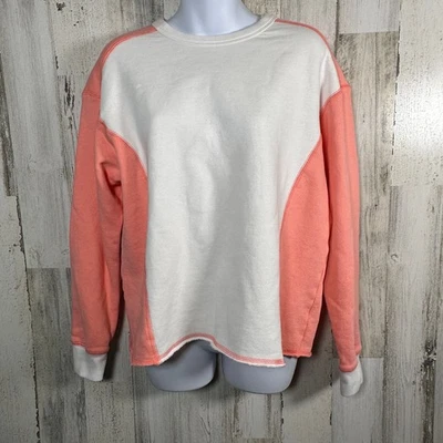 Sundry by Evereve Sweatshirt 2 | Peach White | Colorblock | NWT | MSRP $78 - Image 1 of 4