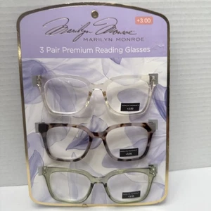 Marilyn Monroe 3er Pack Premium Lesebrille Lesebrille +3,00 NEU - Bild 1 von 4