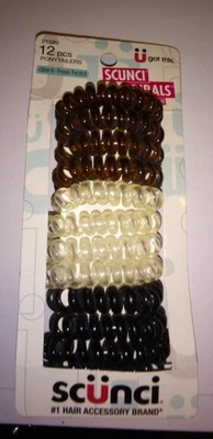 12 PC Ponytailers Scunci Spirals  Wristie & Hair Tie Dent-free Hold - Image 1 of 2