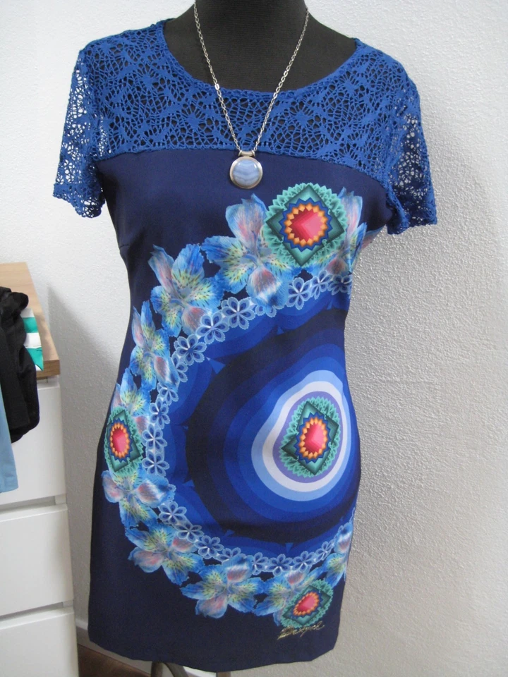 Desigual Kleid Gr. 38 blau Spitze - Bild 1 von 4