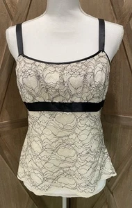 Y2K Ann Taylor Spitze Babydoll feminines Tanktop Gr. 8 P Whimsigoth romantisch - Bild 1 von 14