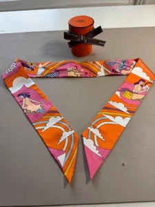 HERMES Twilly Carres Volants HG Orange/Rose Malaba, mit Box + Band - Bild 1 von 9