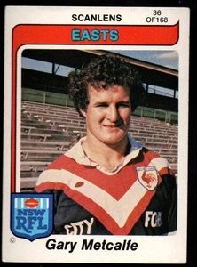 SCANLENS RUGBY LEAGUE CARDS 1980-36 GARY METCALFE EASTERN SUBURBS - Picture 1 of 3
