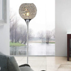 WANGIRL Led Floor Lamps for Living Room Modern Chrome Finish Silver Crystal Lamp