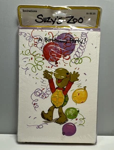 Suzy's Zoo Party Invitations 10pk Vintage IN7220 A Birthday Party Turtle Balloon - Bild 1 von 15