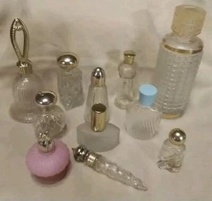 Vintage Lot Avon  Cologne Perfume 11 Bottles  ~1970s Crystal Glass Crown ~ Empty - Picture 1 of 15