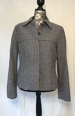 Worth Dos Piezas Tweed Gris Damas Pantalón Traje Chaqueta 12 Pantalones 10 Mezcla Lana Bonito  Foto 1 de 4